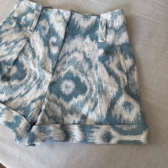 Sezane High Waisted Rome Shorts in Blue - Picture 6 of 10